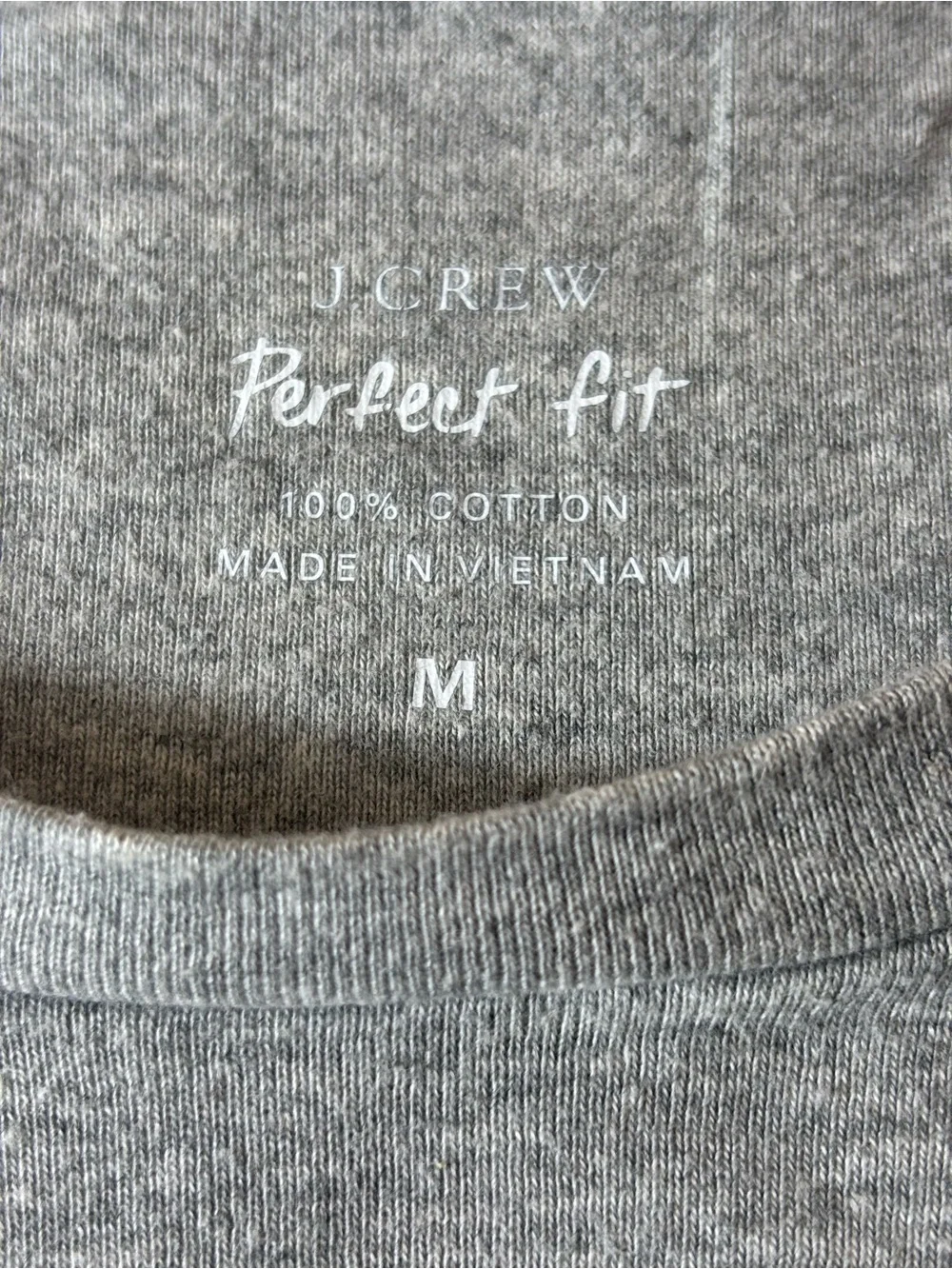 J. Crew Perfect Fit Short Sleeve Crew Neck Tee Babydoll Heather Gray Size Medium